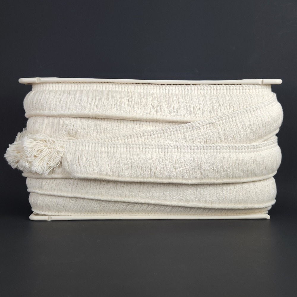 Conso Brush Fringe Trim 2" Ivory Cotton Knit Drapery Upholstery Home Decor 12yds